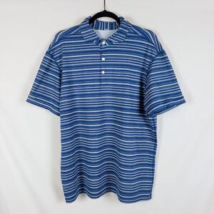 Lululemon Propel Polo Mens XL? Blue Striped Performance Shirt Stretchy Preppy